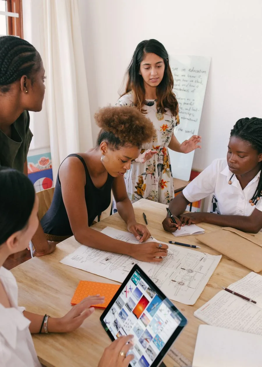 Business owners working through a plan together