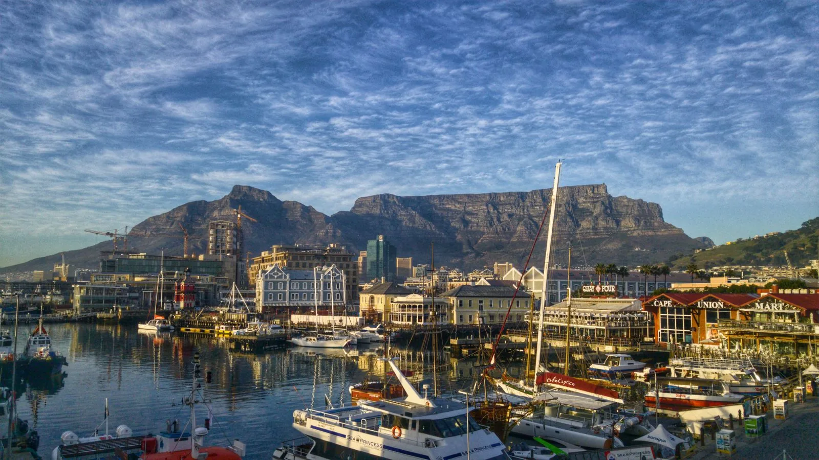 Table Mountain above Cape Town’s harbour